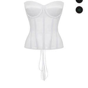 NWT White Sheer and Satin Corset - PerfectCorsetNY